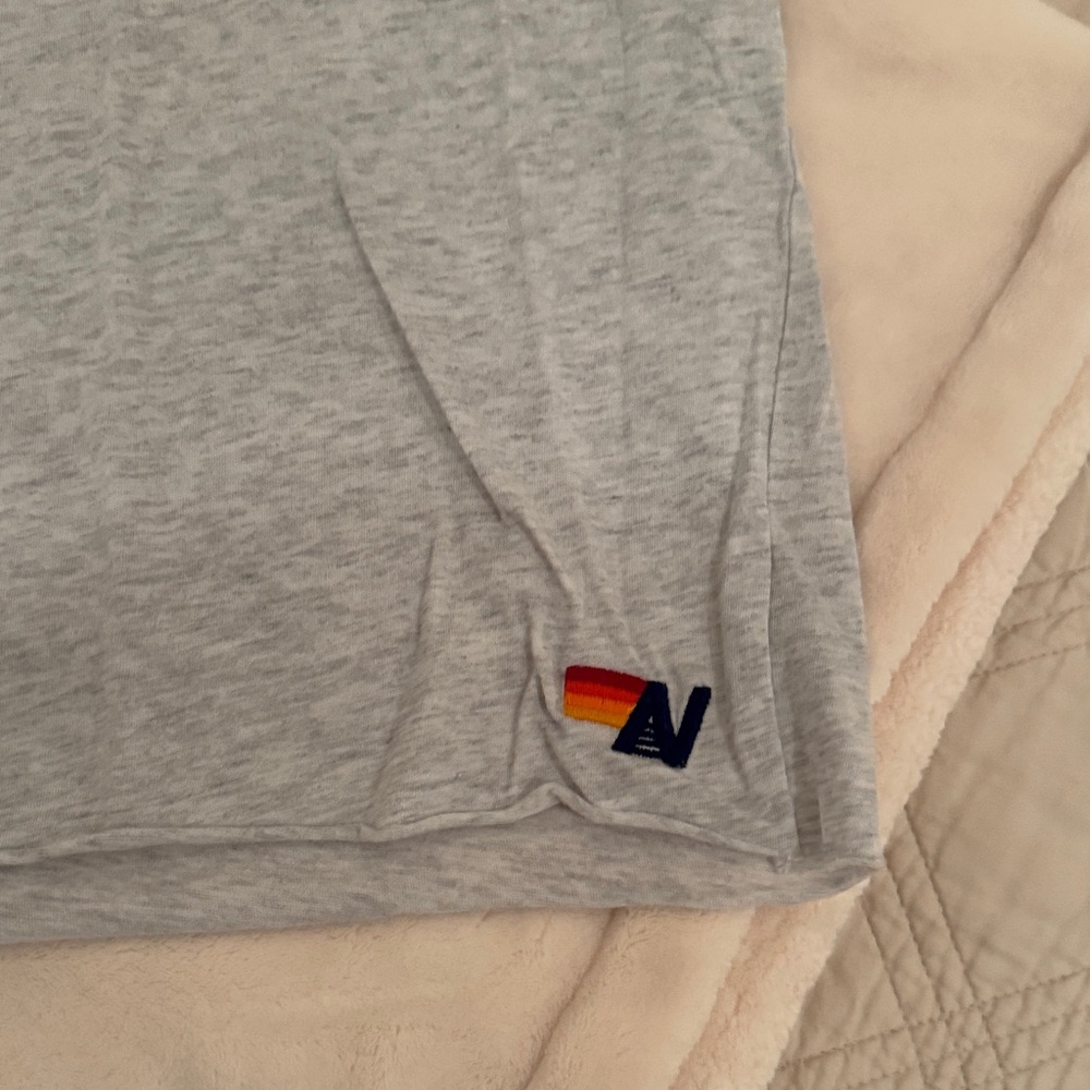 Aviator Nation Gray Long Sleeve Tee with Pink Lightning Bolt - Picture 4 of 5